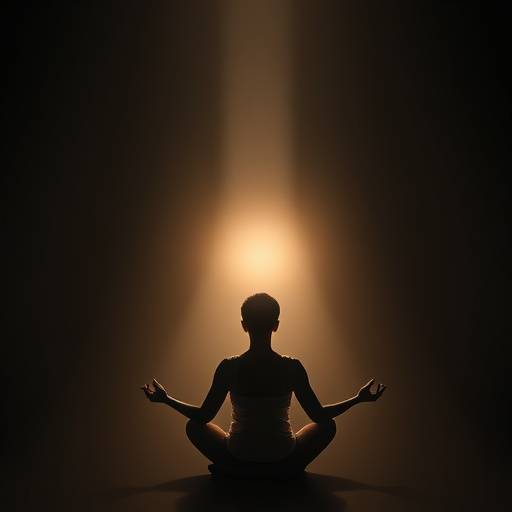 A person meditating peacefully in a serene environment, symbolizing mental wellbeing.