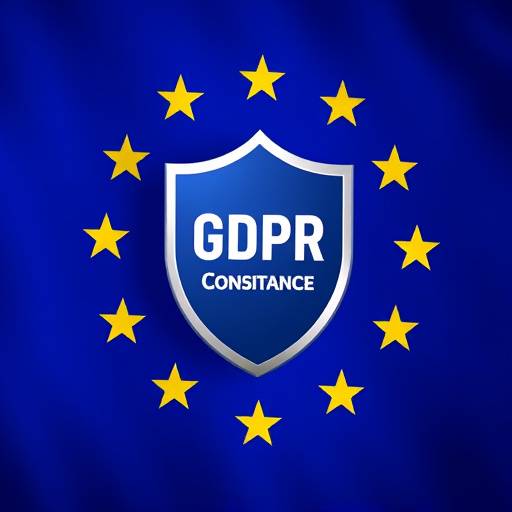 A representation of the European Union flag with a shield overlayed, indicating GDPR compliance.