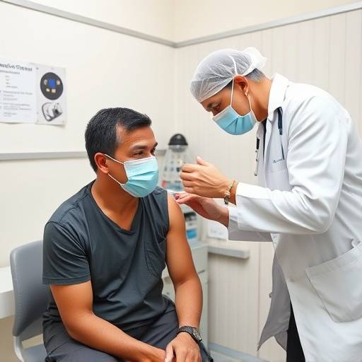 Doctor administering a vaccine to a patient