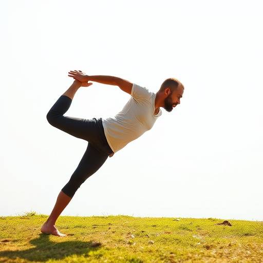 Example of alt text on an image of a person exercising.