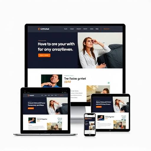 Website displayed on different devices showing responsiveness.